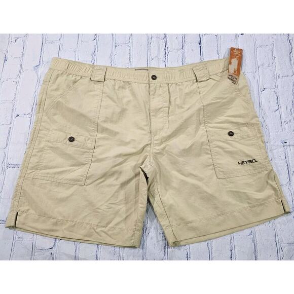 Heybo Outdoors MENS SIZE 3XL Nylon Cargo Shorts Quick Dry UPF 30 Beige - Picture 1 of 10